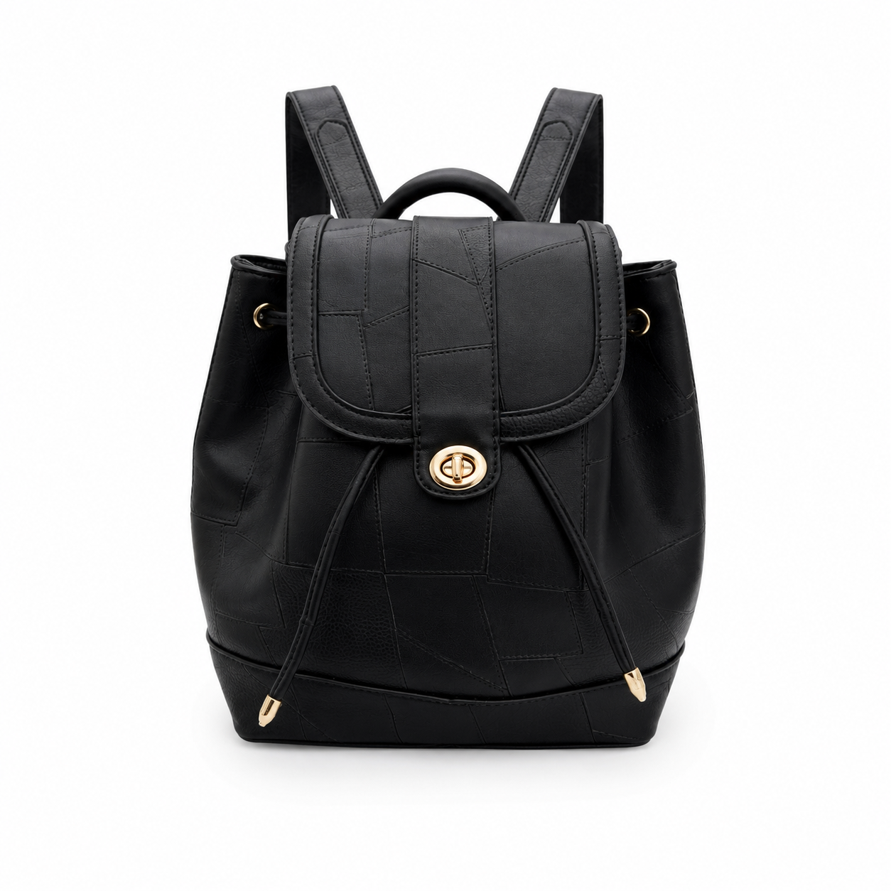Mochila con detalles dorados