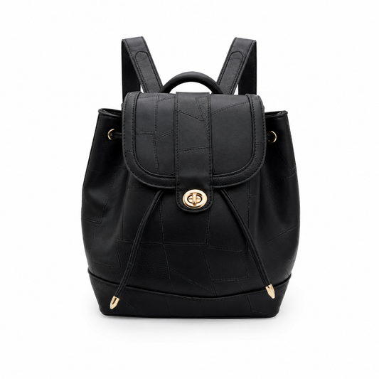 Mochila con detalles dorados
