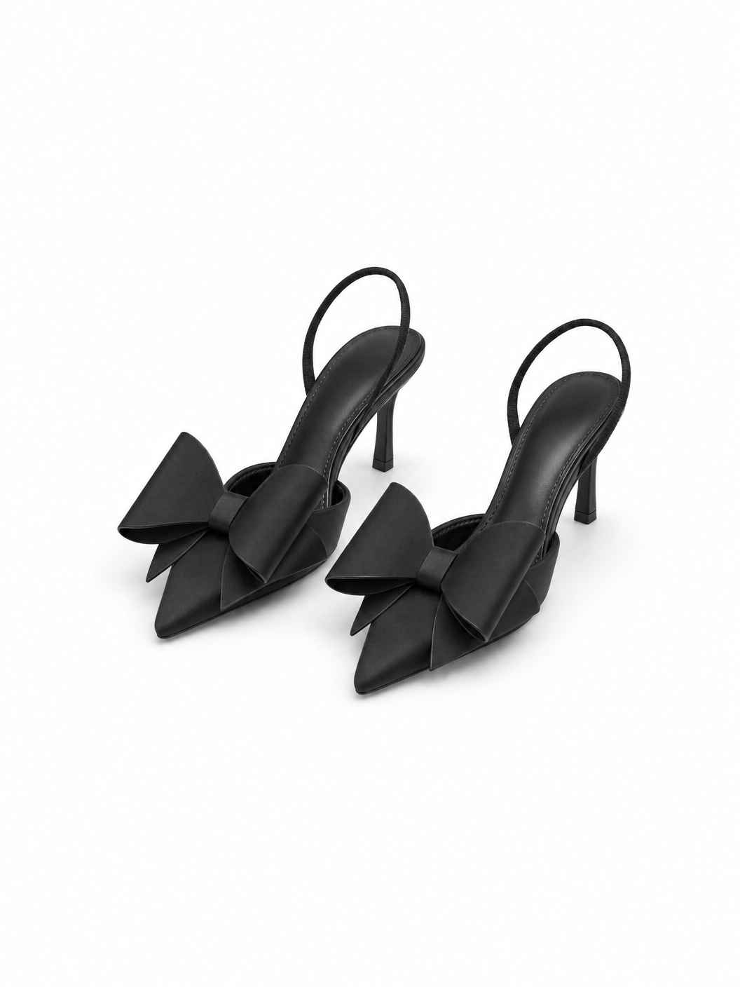 Noir Bow Heels