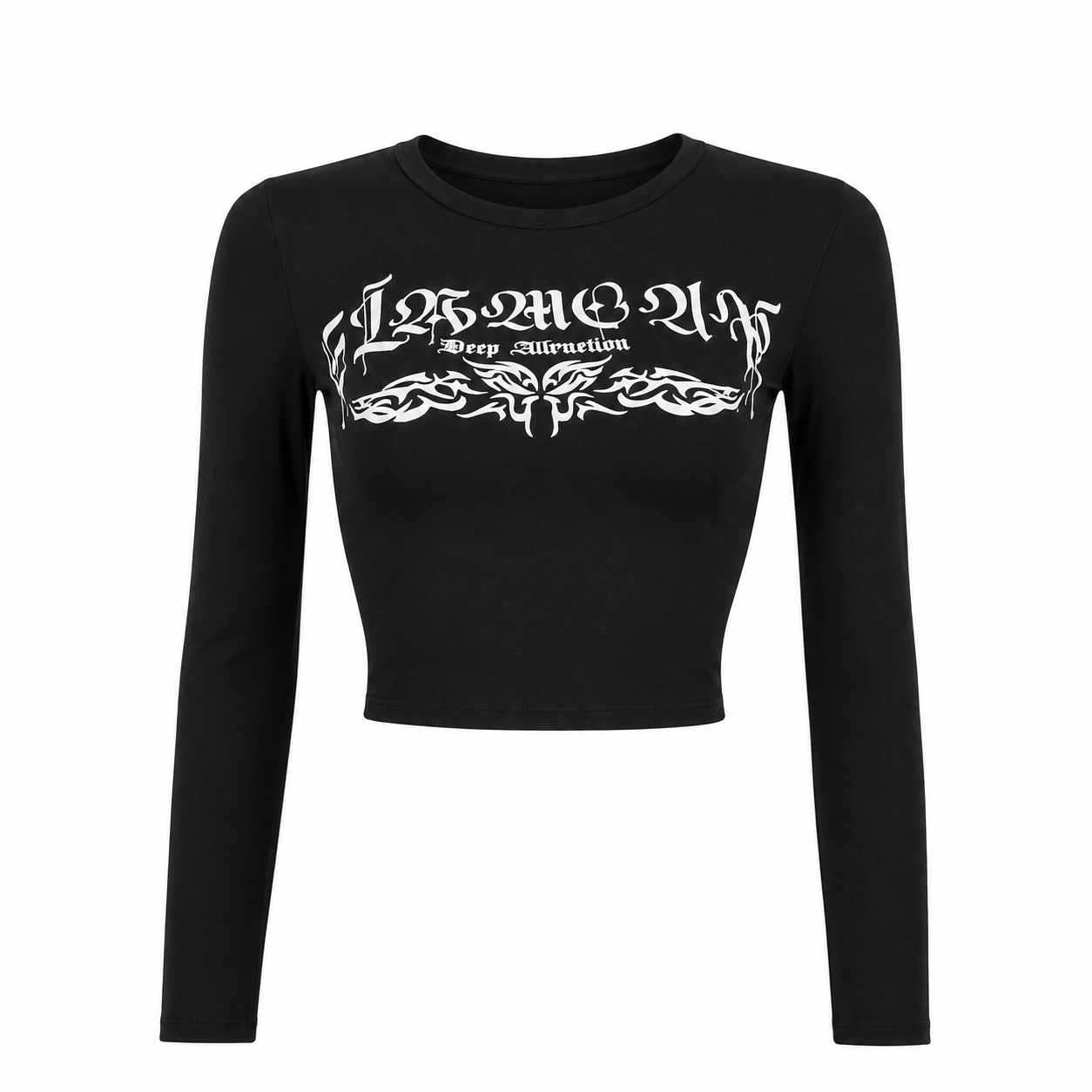 Crop top manga larga