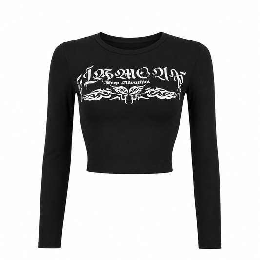Crop top manga larga