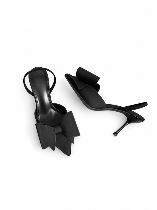 Noir Bow Heels
