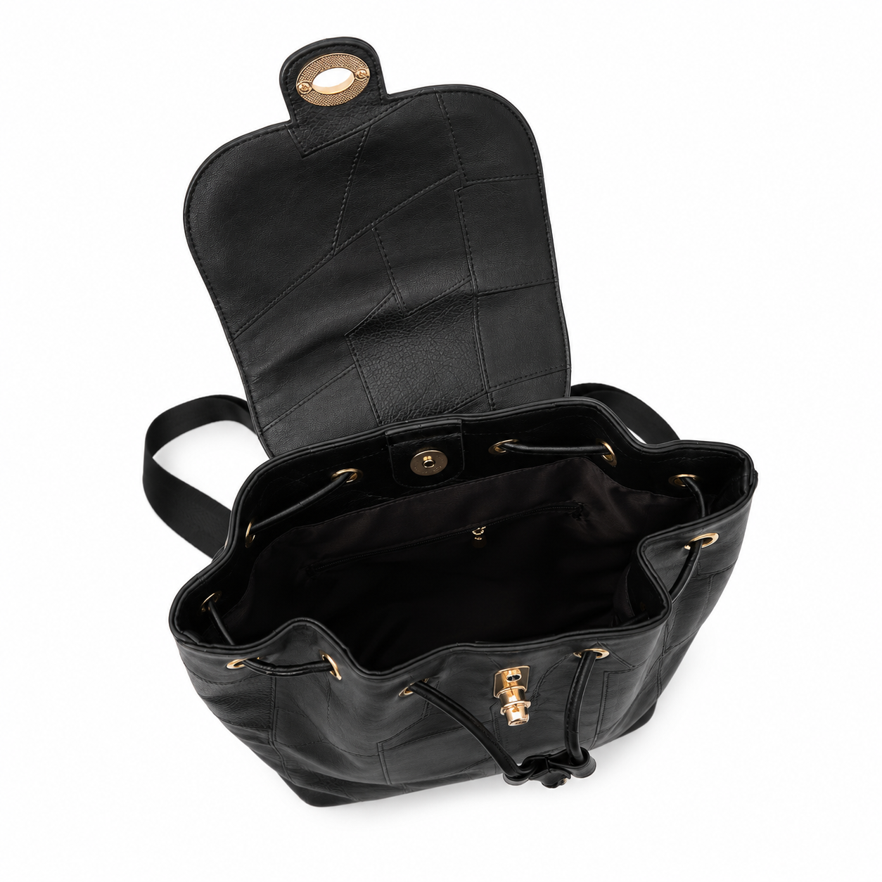 Mochila con detalles dorados