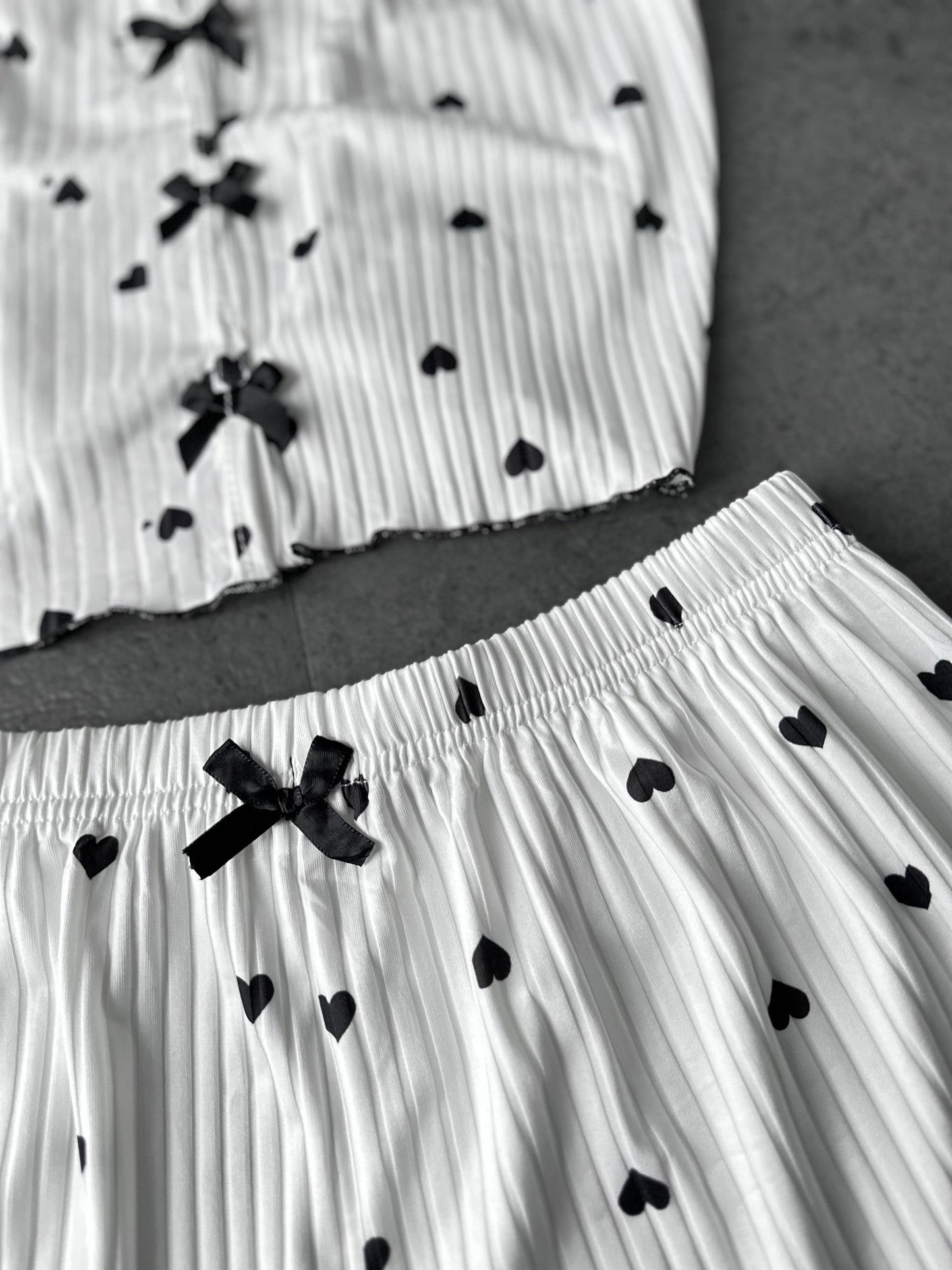 Pijamada estampado de corazones